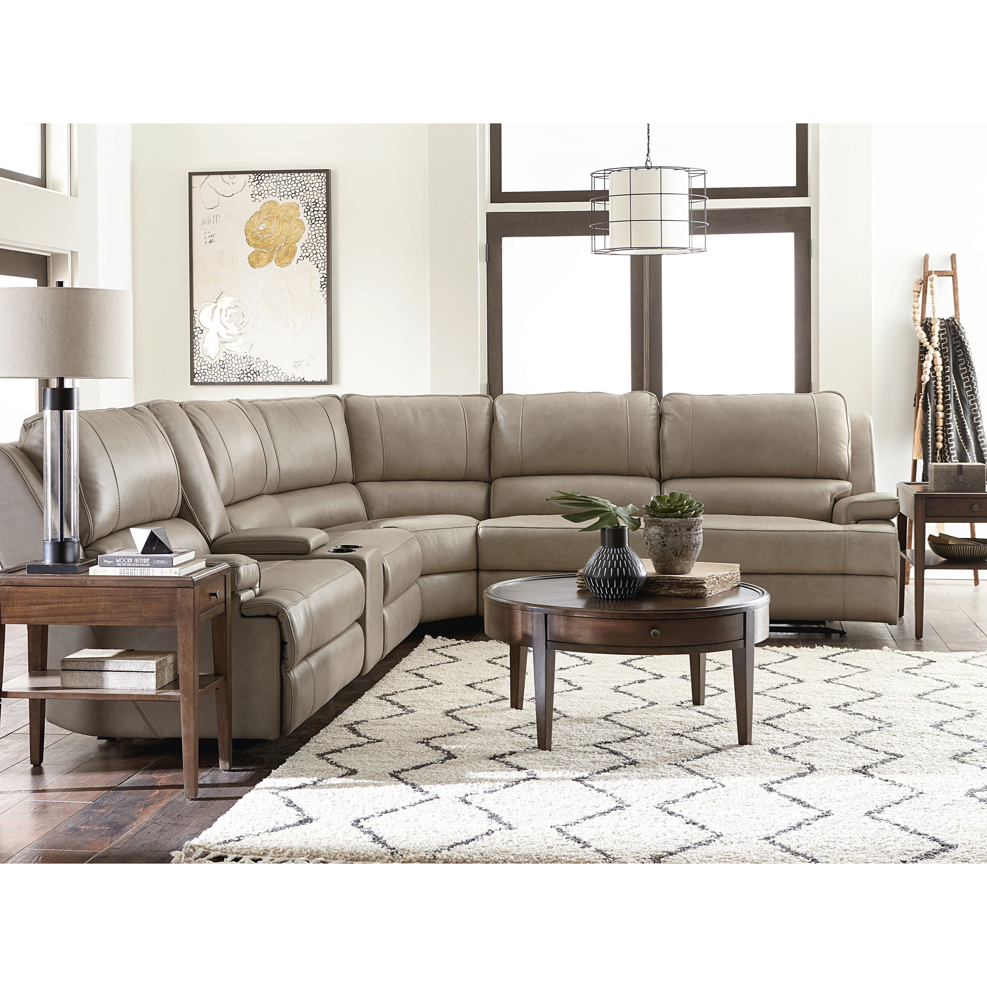 Bassett Parsons Club Level Contemporary Power Reclining Sectional Sofa